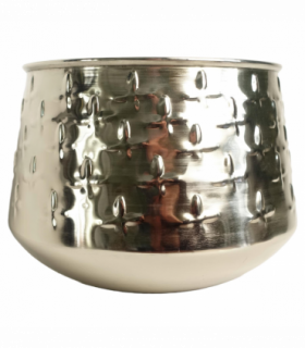 18cm Silver Cross Metal Planter by Leaf