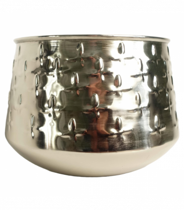 18cm Silver Cross Metal Planter by Leaf