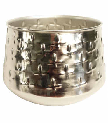 18cm Silver Cross Metal Planter by Leaf