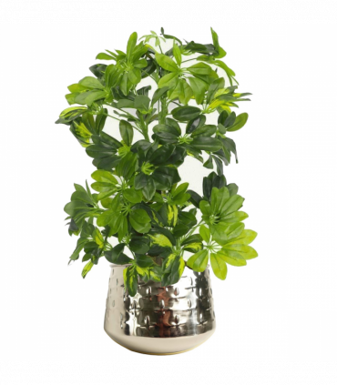 18cm Silver Cross Metal Planter by Leaf