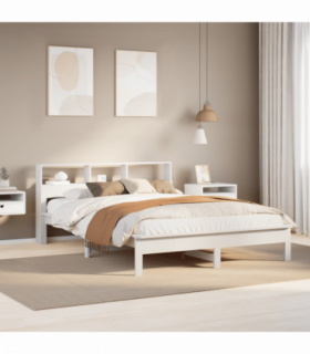 vidaXL Bed Frame without Mattress White 140x190 cm Solid Wood Pine