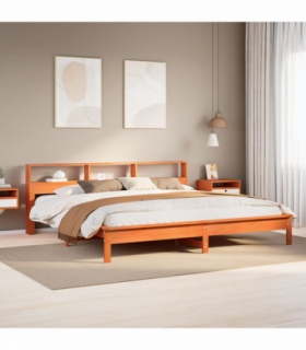 vidaXL Bed Frame without Mattress Wax Brown 200x200 cm Solid Wood Pine