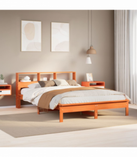 vidaXL Bed Frame without Mattress Wax Brown 160x200 cm Solid Wood Pine