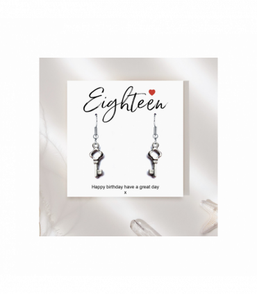 18th Birthday Earrings & Message Card