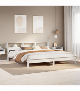 vidaXL Bed Frame without Mattress White 200x200 cm Solid Wood Pine