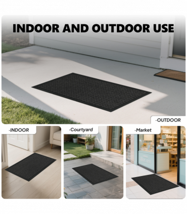 1PC Polypropylene Small Grid Composite Rubber Mat, Gray, 45x75x0.7cm, Kitchen & Home Floor Mat