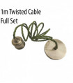 1m Army Green Twisted Cable E27 Base Green Brass Holder~1710