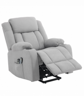 1pcs grey fabric electric elderly chair with 8-point massage belt heating 120kg indoor functional chair, UK