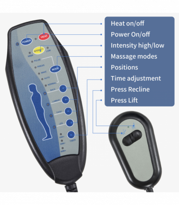 1pcs grey fabric electric elderly chair with 8-point massage belt heating 120kg indoor functional chair, UK