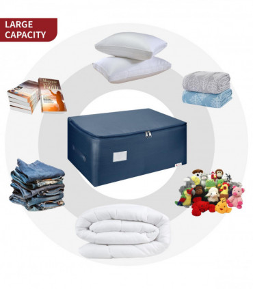 1pk Storage Bags Organiser 105L Capacity Underbed Moving Bag Blue