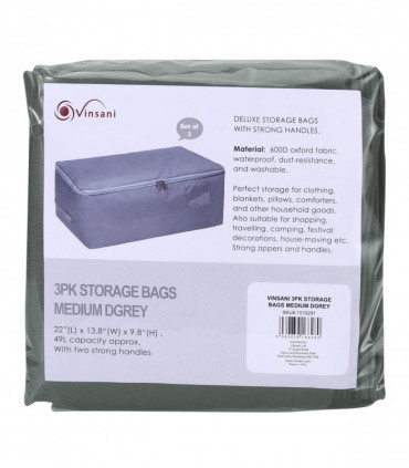 Storage Bags Organiser 50L Capacity Underbed Moving Bag - Dark Grey