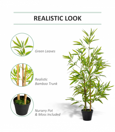 Artificial Bamboo Trees Green 15.5 x 120Hcm Decorative Plant Indoor/Outdoor