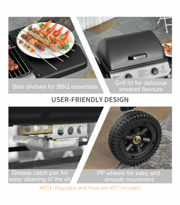 2 Burner Gas Barbecue Grill Propane Gas BBQ 5.6 kW