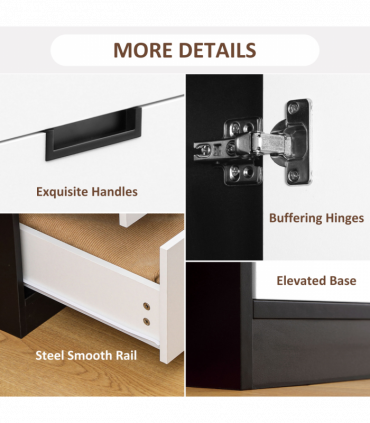 2 Door Wardrobe Modern Wardrobe with 3 Drawer and Hanging Rod for Bedroom White