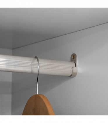 2 Door Wardrobe White Wardrobe with Drawers and Hanging Rod for Bedroom