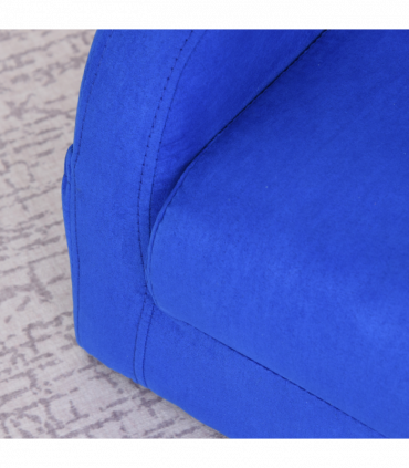 Kids Sofa Armchair Chair Blue Wood Flannel Foam 2 In 1 Fold Out Baby Bed Couch
