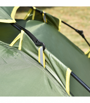 POP-UP TENT: Green 190T Polyester 140H x 210L x 210Wcm Camping Festival Hiking
