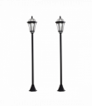 2 PCS LED Garden Lights Lamp Post Solar Powered Lantern black