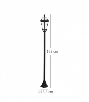2 PCS LED Garden Lights Lamp Post Solar Powered Lantern black