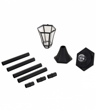 2 PCS LED Garden Lights Lamp Post Solar Powered Lantern black
