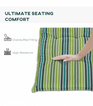 2 PCS Patio Bench Swing Chairs Garden Chairs 2 Seat Cushion Mat Strips Green