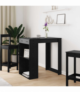 vidaXL Bar Table Black Oak 102 x 70 x 103.5 cm Engineered Wood