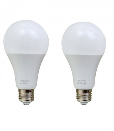 2 Pack 15W E27 Screw LED Light GLS bulbs, Energy Saving Edison  Cool White 6000K non dimmable lights