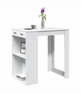 vidaXL Bar Table White 102x70x103.5 cm Engineered Wood