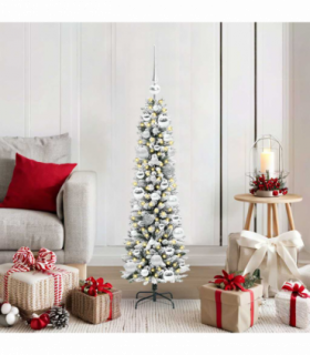 vidaXL Artificial Christmas Tree with 150 LEDs with Stand White 120 cm