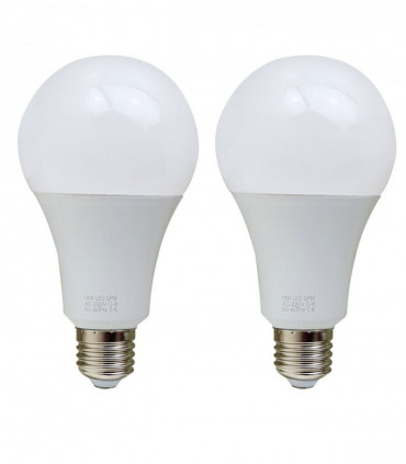 2 Pack 18W E27 Screw LED Light GLS bulbs, Energy Saving Edison  Cool White 6000K non dimmable lights