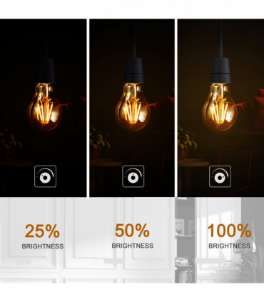 2 Pack A60 B22 4W Bayonet Style LED filament Retro Amber light bulb Warm white glass bulbs 2700K Light Bulbs