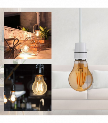 2 Pack A60 B22 4W Bayonet Style LED filament Retro Amber light bulb Warm white glass bulbs 2700K Light Bulbs
