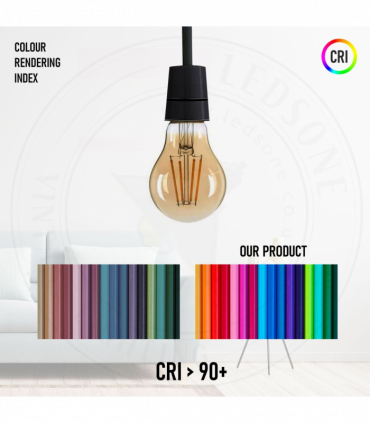 2 Pack A60 E27 4W Edison Style LED filament Retro Amber light bulb Warm white screw bulbs 2700K Light Bulbs