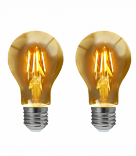 2 Pack A60 E27 8W Edison Style LED filament Retro Amber light bulb Warm white screw bulbs 2700K Light Bulbs