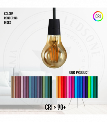 2 Pack A60 E27 8W Edison Style LED filament Retro Amber light bulb Warm white screw bulbs 2700K Light Bulbs