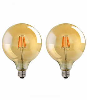 2 Pack E27 LED Edison Dimmable Vintage Amber Glass Warm white 2700K Light Bulbs