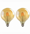 2 Pack E27 LED Edison Dimmable Vintage Amber Glass Warm white 2700K Light Bulbs