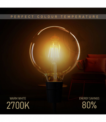 2 Pack E27 LED Edison Dimmable Vintage Amber Glass Warm white 2700K Light Bulbs