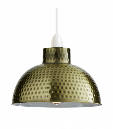 Metal Green Brass 26cm Dome Shape Large Lamp Shades - 2 Pack Vintage/Retro Style