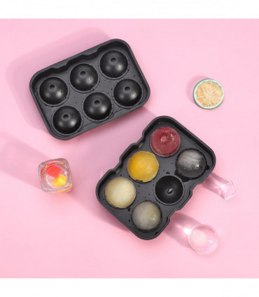 2 Pack Ice Cube Tray Easy-Release Silicone Flexible Ice Mould - Black