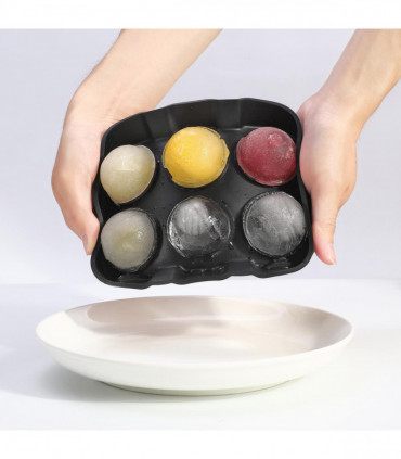 2 Pack Ice Cube Tray Easy-Release Silicone Flexible Ice Mould - Black