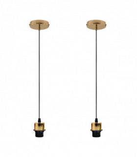 Pendant Light Kit 2 Pack Industrial French Gold Pendant Light Fitting