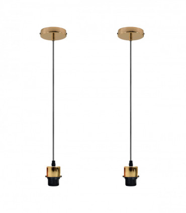 Pendant Light Kit 2 Pack Industrial French Gold Pendant Light Fitting