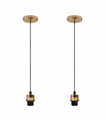 Pendant Light Kit 2 Pack Industrial French Gold Pendant Light Fitting