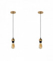 Pendant Light Holder French Gold 2 Pack Industrial Lampshade Fitting