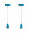 Pendant light 2 Pack Industrial Fitting, E27 Lamp Holder Set with PVC Cable Blue