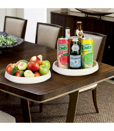 2 Pack Round Turntable Organizer Multifunctional Non-Slip Spice Rack (Medium)