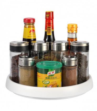 2 Pack Round Turntable Organizer Multifunctional Non-Slip Spice Rack (Medium)