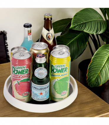 2 Pack Round Turntable Organizer Multifunctional Non-Slip Spice Rack (Medium)