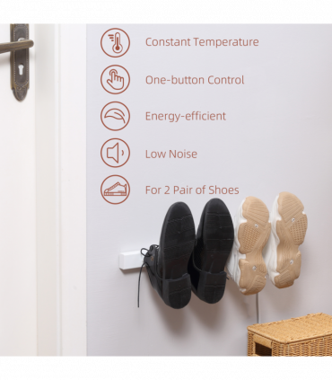 2 Pairs Electric Shoe Dryer, Wall Mount Boots, Leather Shoes, Socks, White